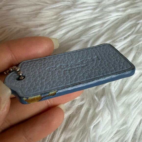 2" COACH Blue Fob Bag Charm Hang tag Hangtag - Picture 3 of 4